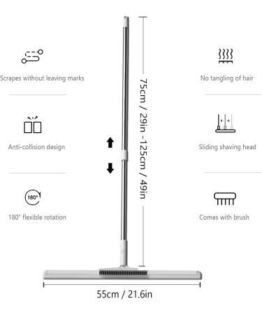 RRRYYYZZ Silicone Brooms for Floor Cleaning Multifunction with 49 Long Handle Squeegee for Floor Squeegee for Floor Cleans Glass Fine Dust Hair Liquids - Buy Online on GoSupps.com