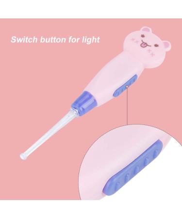 Cute Cartoon LED Flashlight Earpick Earwax Remover ABS Sanitary Flashlight Function for Baby Care (Pink Cat - Buy Online on GoSupps.com
