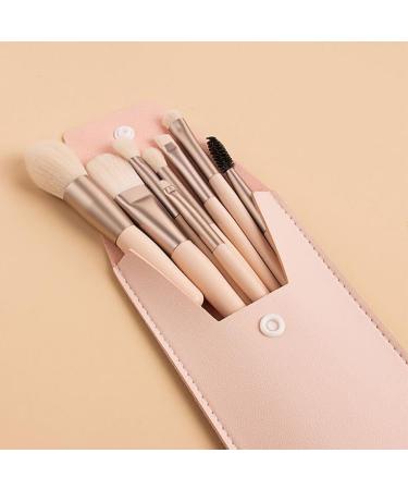 ANDAUS Luxe Touch 8-Piece Synthetic Makeup Brush Set - Professional Collection with Travel Bag (Vanilla Cream) - Buy Online on GoSupps.com