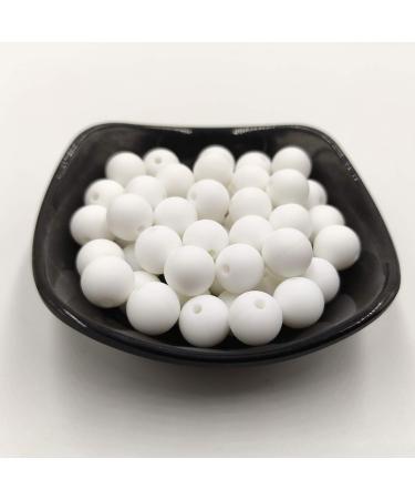 100pcs Snow White Silicone Round Beads - 15mm Sensory Pearl Beads for DIY Jewelry Making - Buy Online on GoSupps.com