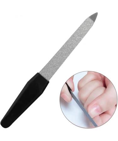 3-Part Manicure Set | Stainless Steel Nail Scissors Files & Tweezers | Nail Care Kit with Leather Case for Men & Women - Black - Buy Online on GoSupps.com