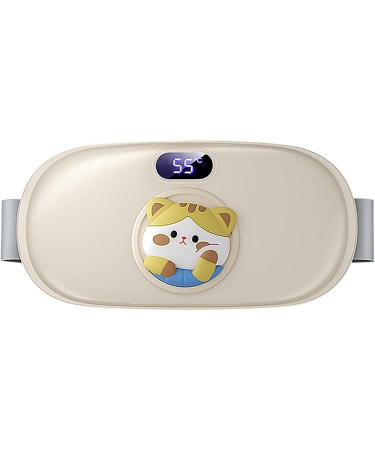 Intelligent Temperature Control Massage Heating Waist Belt for Menstrual Relief - Sweet Kitten Pattern (Beige) | Improve Blood Circulation - Buy Online on GoSupps.com