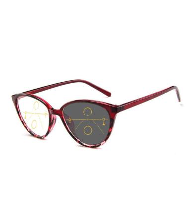 Eyephd 2021 Women Cat-Eye Photochrome Outdoor reading glasses intelligent progressive multifocus 1.56 Aspherical resin lens sunglasses +1.0 to +3.0.04 +3.0 +3.0 04