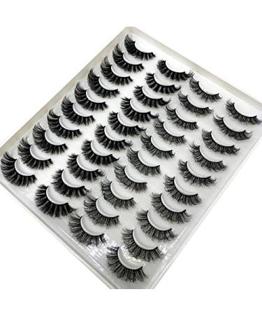 HBZGTLAD 20 Pairs Fluffy False Lashes - Natural Volume 3D Faux Mink Lashes (H07) - International Shipping Available - Buy Online on GoSupps.com