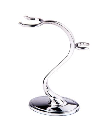 Razor holder practical shaving brush for men storage at home compact bathroom razor tool holder portable universal non-slip curved brush stand 15.5cm silver