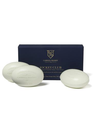 Caswell-Massey Triple Milled Heritage Jockey Club Three-Soap Set  Scented & Moisturizing Bath Soap For Men & Women  Made In The USA  5.8 Oz (3 Bars) Heritage Jockey Club 3 Count (Pack of 1)