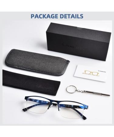 FONHCOO Half-Rim Reading Glasses for Men & Women | Blue Light Filter Visual Aid for Seniors | Stylish & Comfortable 0.0x - Buy Online on GoSupps.com
