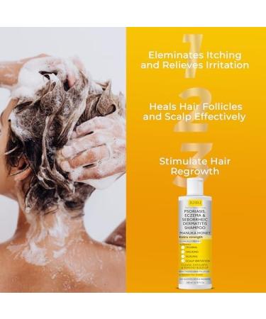 Antifungal Psoriasis Shampoo, Eczema, Seborrheic Dermatitis Shampoo | Soothes Itching, Flaking & Irritation | Repairs Scalp, Strengthens Hair, Stimulates Regrowth | Medicated Scalp Treatment Shampoo Refill - Buy Online on GoSupps.com
