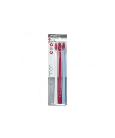 Swissdent Profi Gentle toothbrush with extra soft bristles in a patented spoon shape for cleaning difficult places 3 pack white/pink/blue