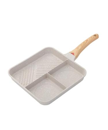 Ctwezoikmt Frying Pan Aluminum Alloy 3-in-1 Steak Breakfast Fry Pan Cooking Pan Kitchen Utensils