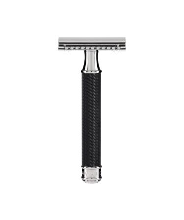 M HLE Traditional safety razor with closed comb - handle made of black precious resin and chrome-plated metal accents Precious resin Black - Buy Online on GoSupps.com