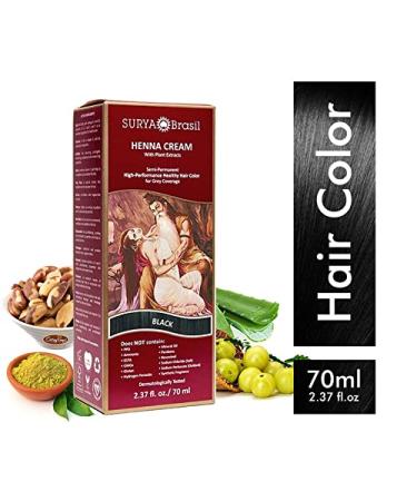 Surya Brasil Henna Cream Black 2.37oz - Natural Hair Dye | Pack of 1 - Buy Online on GoSupps.com
