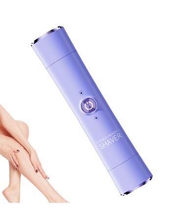 Electric Shaver for Women Ladies Bikini Trimmer with Double Heads Hair Removal with Ergonomic Design for Body Eyebrows Face Intimate Areas Ears Legs Purple