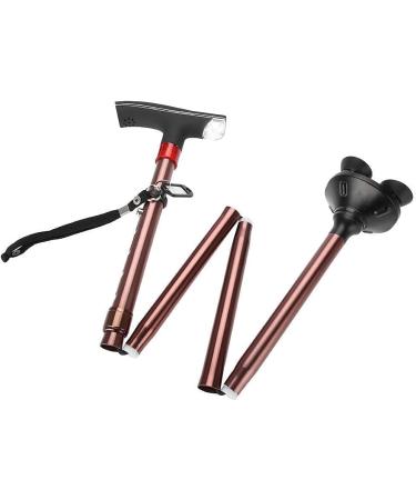 Elderly Crutches Five-Section Foldable Aluminum T-Shaped Non-Slip Cane Lighting Light with Alarm Crutch Cane Outdoor Old Disabled Person Bathing in Sunlight - Buy Online on GoSupps.com