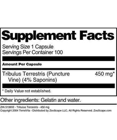 Tribulus Terrestris - 450 mg (100 Capsules ZIN: 510655) - 3 Pack - Buy Online on GoSupps.com