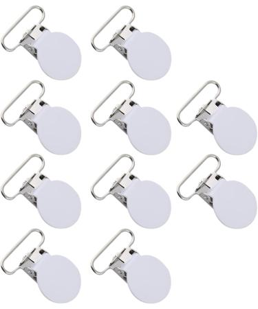 McDsaj 25mm Nipple Clip | Durable Round Loop Print Button | DIY Pacifier Holder & Bib Clips (White) | International Shipping - Buy Online on GoSupps.com