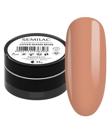 Semilac Gel de construction pour ongles durs et r sistants Beige chaud Facile appliquer sans dommage R pare les ongles cass s et endommag s 15 g Beige 15 ml (Lot de 1)