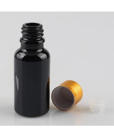 Tianzd 4-Piece 30ml Gloss Black Glass Bottles - Sealed Stopper & Gold Aluminum Caps for Essential Oils Fragrance Perfume & Aromatherapy - Buy Online on GoSupps.com