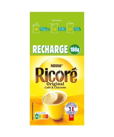 G n rique RICORE - Eco Pack 180G - Caffeinated pleasure in an eco-friendly format - The exquisite essence of chicory and coffee delicately combined - Savor every sip of this beverage - Pack of 3