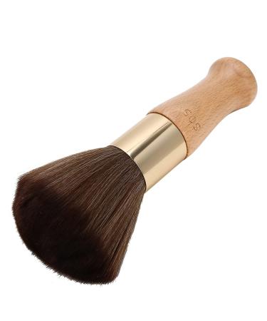 Neck Duster Brush Hair Cutting Neck Duster Brush Barber and Salon Brush to Remove Loose Hair From Neckline and Ears After Haircut Stand Up Base (Original Wood Color)
