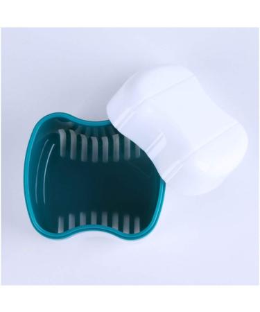 Strong Denture Case with Brush and Cups - Lake Green | Denture Holder and Retainer Cleaning Case - Buy Online on GoSupps.com