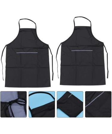 FRCOLOR Hairdressing Apron Set - 2pcs Black Salon Aprons for Hair Stylists, Painting, and Farmhouse Kitchen - Polyester Haircut Smocks for Hair Cutting and Coloring - Buy Online on GoSupps.com