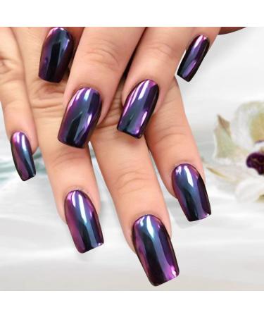 PrettDiva Indigo Chameleon Chrome Nail Powder - Multi Chrome Mirror Pigment for Magic Color Shifting Nails - Buy Online on GoSupps.com