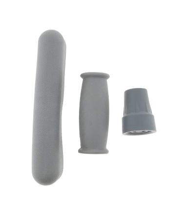 AMLESO Replacement Parts for Rubber Crutch Pad / Tip Non- Cane Handles Grip Cover Gray as described