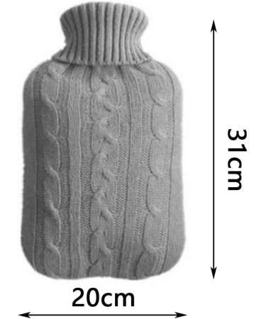 MAIES 2000ml Hot Water Bottle with Fleece Knitted Cover | Best Hand Warmer & Water Filled Bag for Comfort | International Shipping Available - Buy Online on GoSupps.com