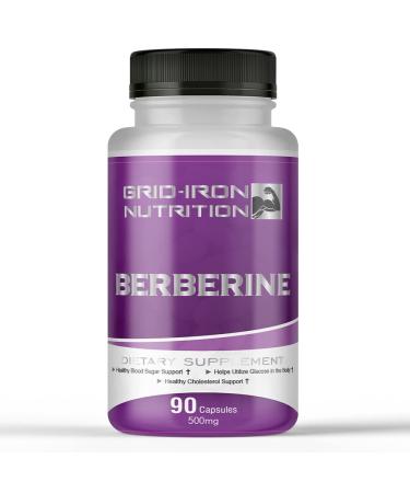 Grid-Iron Nutrition's Berberine hcl 500mg - 90 Capsules with Chromium Cinnamon (Pack of 1)