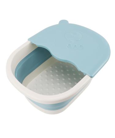 Collapsible Foot Bath PP PTE Multifunctional Foot Soaking Tub Collapsible Bucket Skin Friendly for Camping Washing Picnic Fishing (Blue)