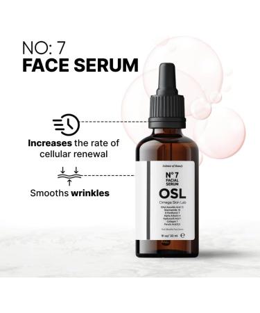 OSL Omega Skin Lab OSL No 7 Serum 30 ML - Premium Skin Care Face Serum with Ethly Ascorbic Acid Niacinamide D-Panthenol Hyaluronik Acid Collagen - Revitalizing Collagen Face Cream - Buy Online on GoSupps.com