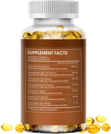 Premium Blend: Maca Root 6000mg, Ashwagandha 500mg & More - 120 Capsules for Energy, Vitality & Well-Being - 2 Months Supply - Buy Online on GoSupps.com