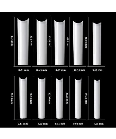 1000 PCS No C Curve XXL Extra Long Square Flat Nail Tips - Clear & Natural | False Nails for Acrylic & DIY Nail Art - Buy Online on GoSupps.com