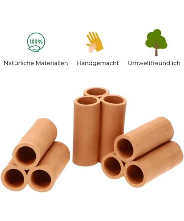 Garpet Aquarieendeko Pyramide 6er - Premium Shrimp Tube Aquarium Decoration Ceramic Terracotta Caves for Shrimp & Catfish - Buy Online on GoSupps.com