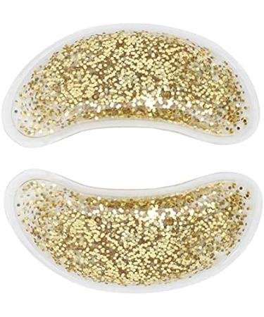 Hot Cold Therapy Eye Gel Bag - Reduce Dark Circles & Swelling | Reusable Cooling Mask | Glitter Golden Design - Buy Online on GoSupps.com