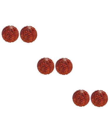 Gleavi 6 pc carved manual massage wooden massage decoration finger power finger massage ring massage ball toy acupressure ball desktop decoration stress relief massage ball