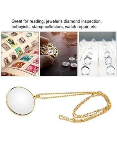 Portable 5x Monocle Hanging Magnifying Glass - Gold Lens for Reading & Hobbies | International Shipping - Buy Online on GoSupps.com