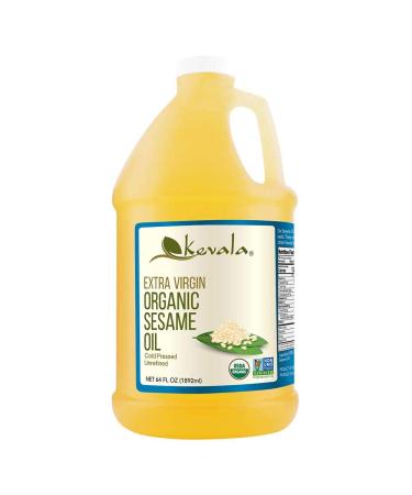 Kevala Organic Extra Virgin Sesame Oil, 1/2 Gallon (64 floz)
