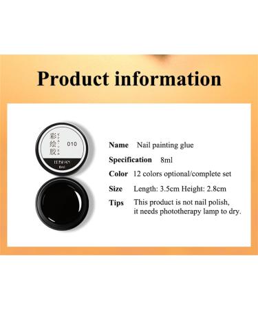 EDishan's New Filling Nail Art Colored Painting Glue - 12 Vibrant Colors of Removable Phototherapy Nail Polish Glue - Buy Online on GoSupps.com