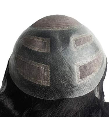 NLW Toupet Real Hair Wig for Men - 0.04mm Thin Skin PU & Lace - 110% Density #1 Deep Black - Ideal for Natural Look & Comfort - Buy Online on GoSupps.com
