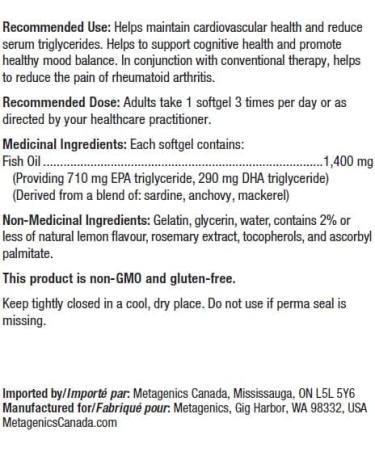 Metagenics OmegaGenics EPA-DHA 1000 - Lemon Flavor - 120 Softgels - Buy Online on GoSupps.com