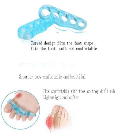 DEAVER Five-Finger Hallux Valgus Divider Separators for Overlapping Toes Gel Silicone Straightener Corrector Spreader Spacers Crooked ToesCorrection B 4 double pack - Buy Online on GoSupps.com