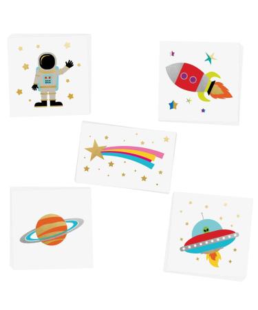Space Explorer Variety Set includes 25 assorted premium waterproof colorful metallic kids temporary foil Fun Tats by Flash Tattoos  party favor  kids tattoo  space party favor  party supplies - Buy Online on GoSupps.com
