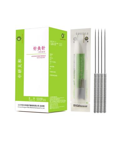 Zhongyan Taihe 500 pieces of acupuncture with hose sharp needle all sizes acupuncture disposable sterile beauty 1 box massage sterilization needle (0.30 * 75mm) 0.30 * 75mm