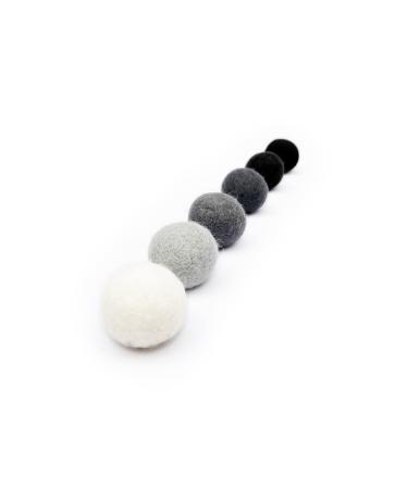 Lucybalu felt balls for cats I cat toys i cat balls made of felt |Cats toys from 100% I want natural toys for catsPlay balls for cats fair from Nepal |6 pieces |Gray