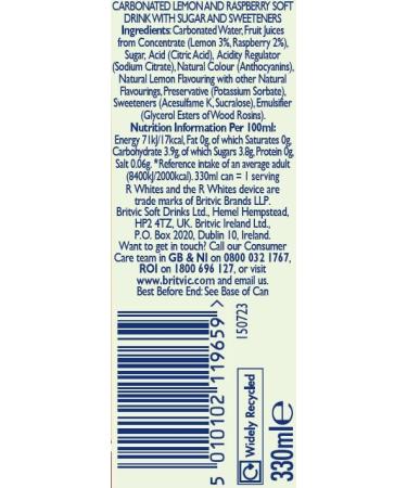 R Whites Premium Raspberry Lemonade 330ml x 24 - Buy Online on GoSupps.com