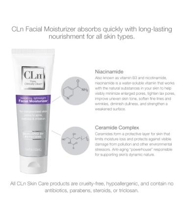 CLn Facial Moisturizer | Soothes Skin Reduces Redness & Hydrates | 3.4 oz - Dermatologist Tested for All Skin Types - Buy Online on GoSupps.com