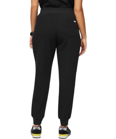 FIGS Zamora High Waisted Jogger Style Scrub Pants for Women - Slim Fit, 6 Pockets, High Rise, Yoga Waistband - Black (Regular, Medium) - Buy Online on GoSupps.com