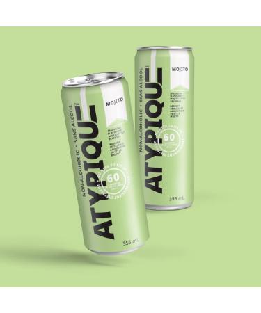 Atypique Non-Alcoholic Low Calories Cocktail Mojito 355 mL 12-Count Mojito 1 Count (Pack of 12) - Buy Online on GoSupps.com